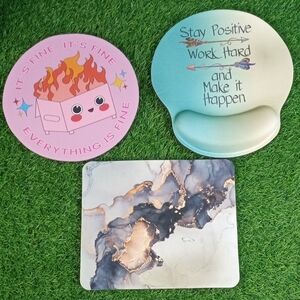 💩 Inspirational Mouse Pad Set - Pink, Green, Marble